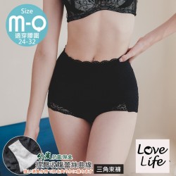 【M367】姚窕輕塑竹炭蕾絲收腹美型塑褲   M-XXL (黑)